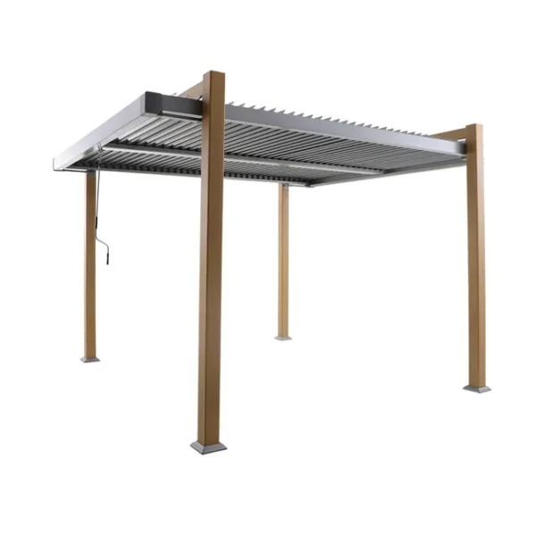 Pérgola de alumínio NATERIAL ODYSSEA 3,6X3,2M EFEITO MADEIRA