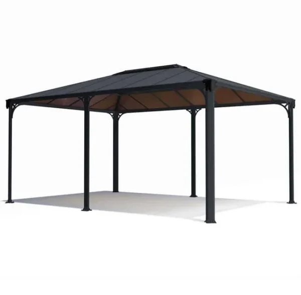 Canopia by Palram - Cenador Martinique 5000 Gazebo De Aluminio Gris Con Vidriado De Policarbonato Bronce