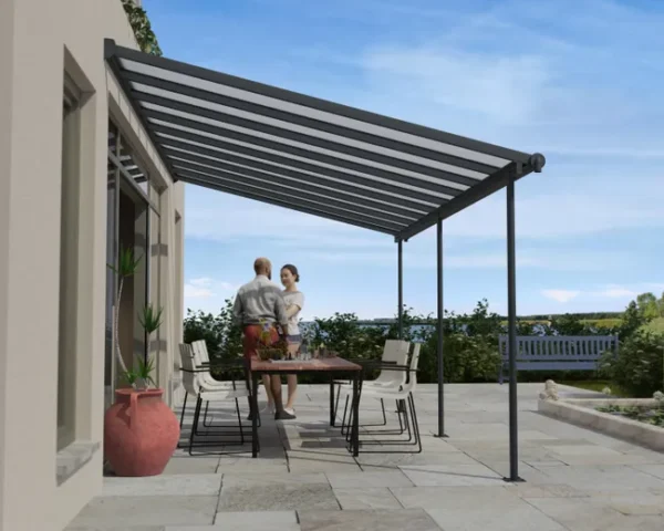 Palram - Canopia | Pérgola Sierra 555X299 cm Cinzento Escuro Transparente