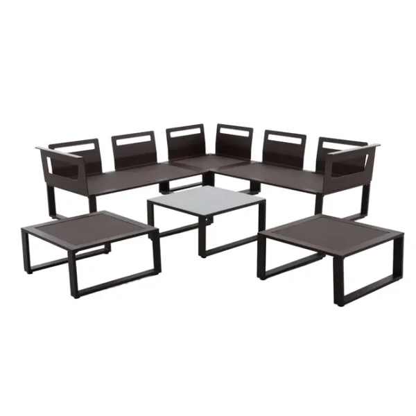 Conjunto jardim relax mesa e sofás alumínio moka Odyssea Naterial