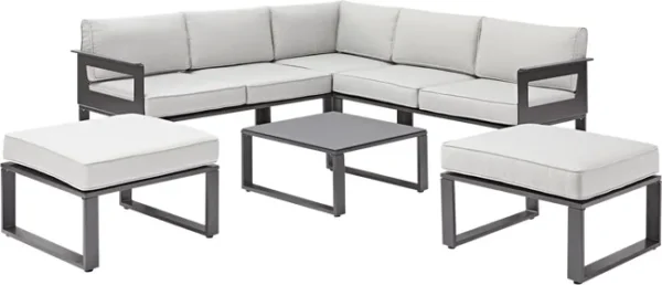 Conjunto jardim relax mesa e sofás alumínio antracite Odyssea Naterial