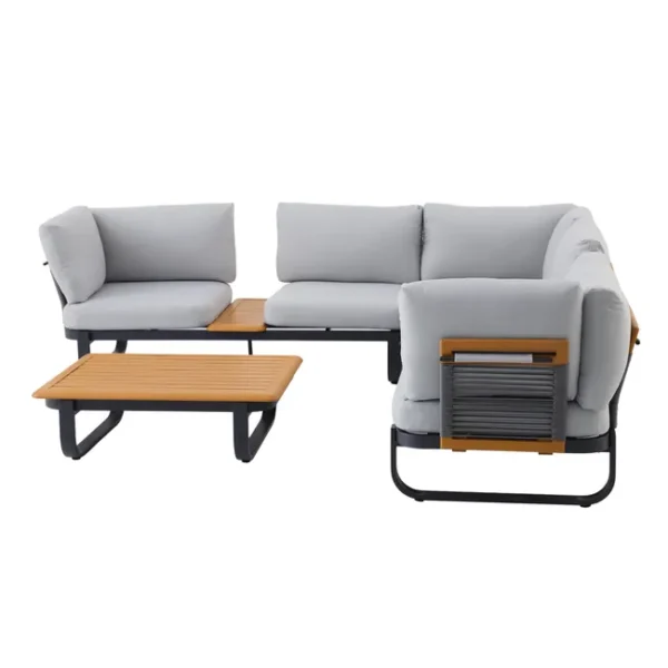 Conjunto jardim relax sofa e mesa alumínio cinzento Calypso Naterial