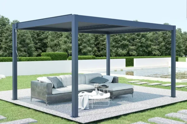 Pérgola bioclimática SANTA 4x3 m Cinzento antracite