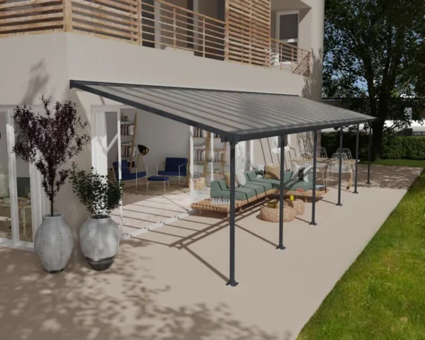 Pérgola adosada Feria 300x1035 cm gris