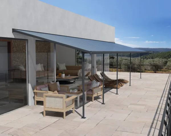 Pérgola adosada Sierra 299x1000035 m gris