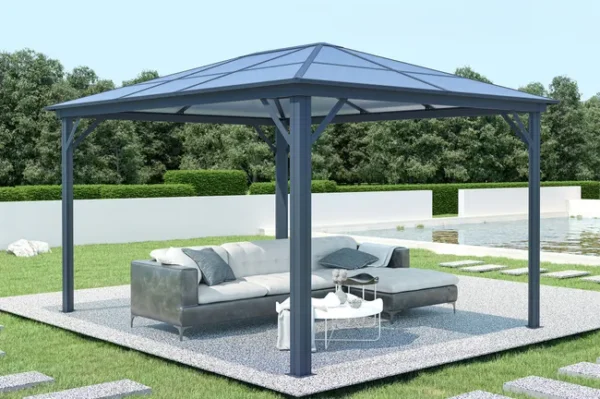 Tenda gazebo de alumínio GRACE 4x3 m cinzento antracite