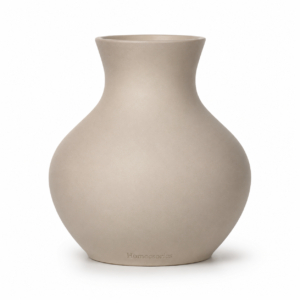 Homecsories Modern Ceramic Decorative Vase – Minimalist Matte Beige Flower Vase for Living Room, Bedroom & Table Décor