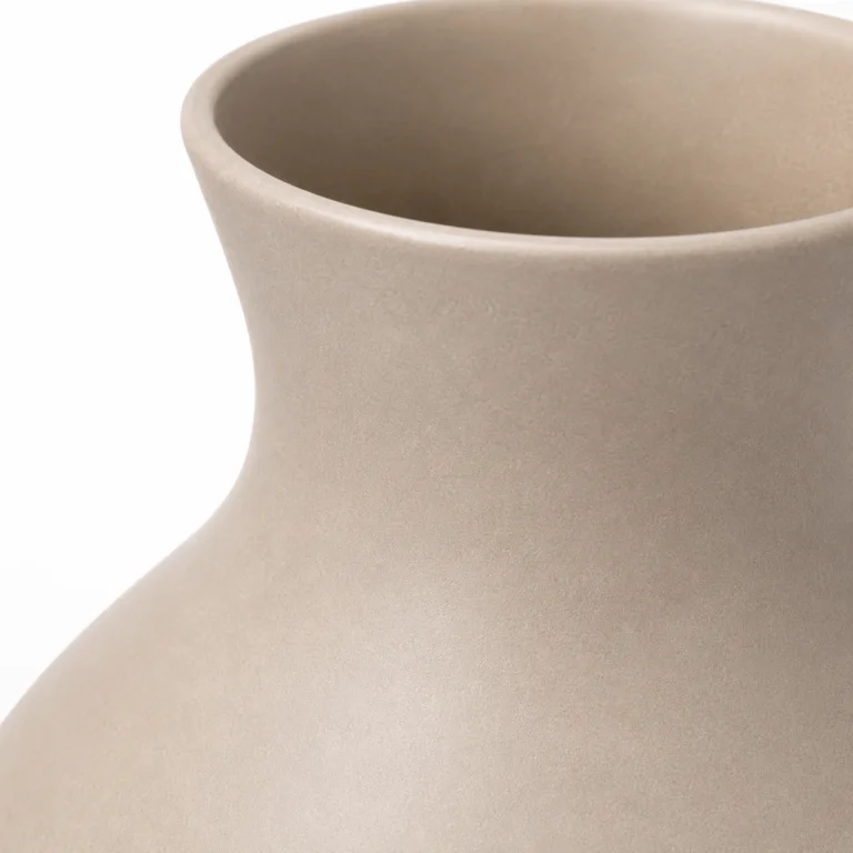 Homecsories Modern Ceramic Decorative Vase – Minimalist Matte Beige Flower Vase for Living Room, Bedroom & Table Décor - Image 2