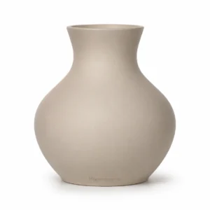 Homecsories Modern Ceramic Decorative Vase – Minimalist Matte Beige Flower Vase for Living Room, Bedroom & Table Décor