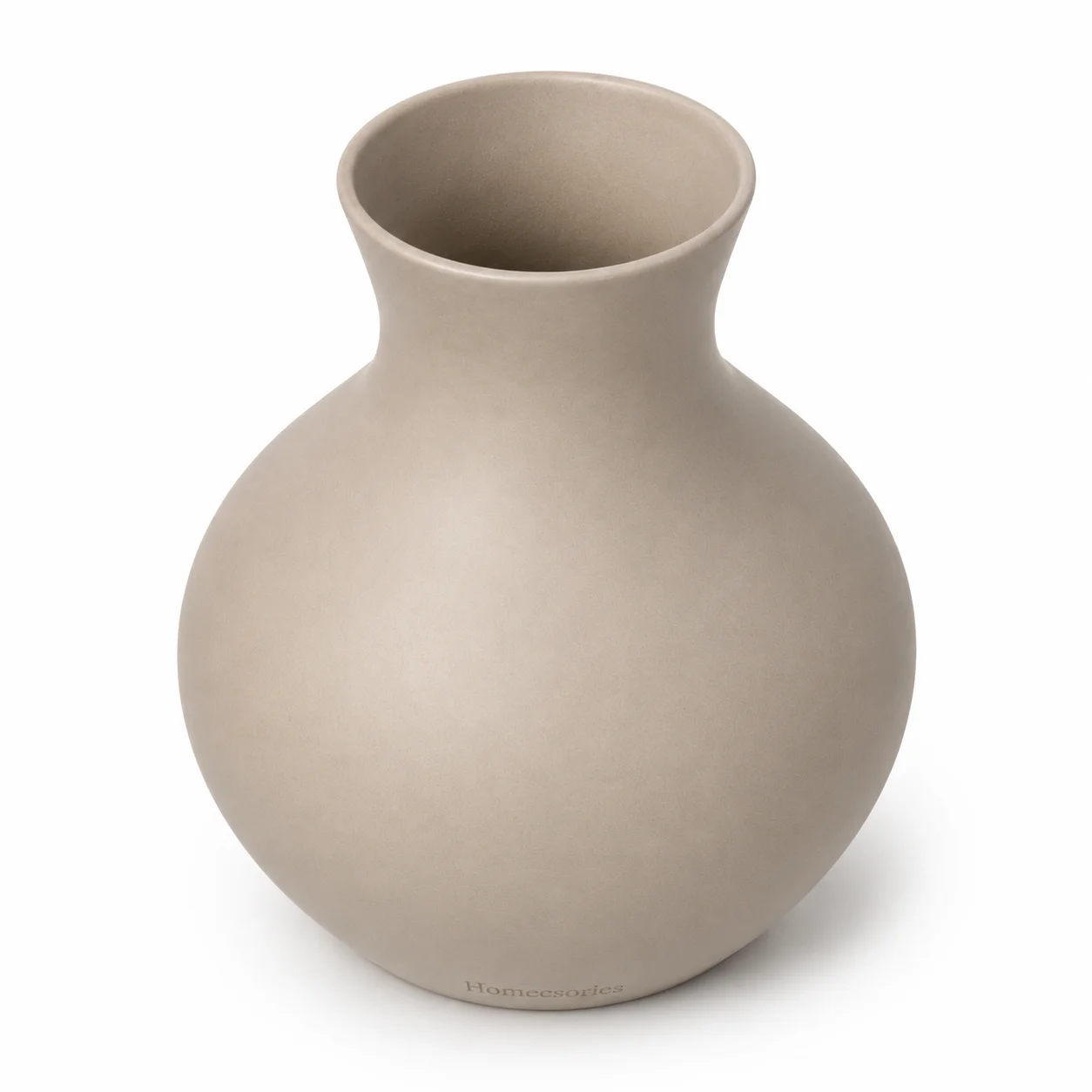 Homecsories Modern Ceramic Decorative Vase – Minimalist Matte Beige Flower Vase for Living Room, Bedroom & Table Décor - Image 3