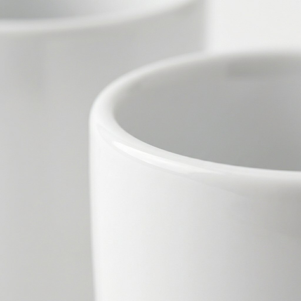 Ceramic Coffee Mug Set of 2 Elegant White Cups 300ml | Cerâmica Capuchos - Image 3
