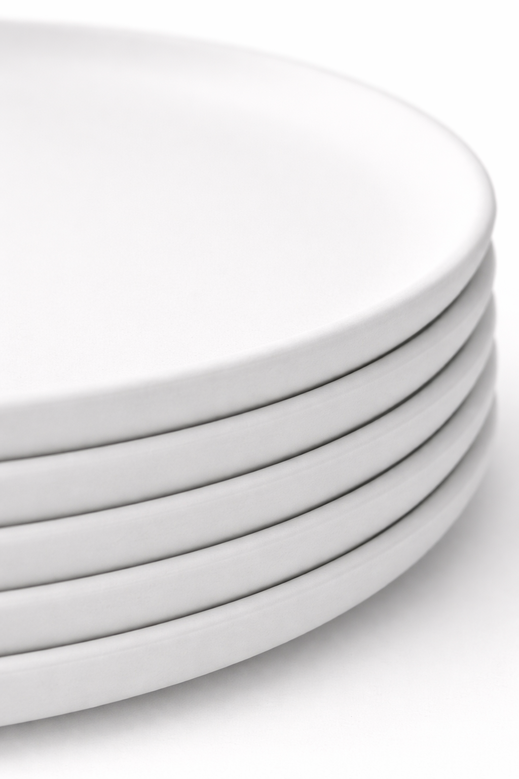 Ceramic Dinner Plate Set of 4 Modern White Dining Plates | Cerâmica Capuchos - Image 3